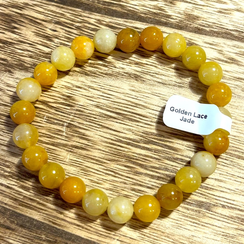Golden Lace Jade Healing Crystal Bracelet
